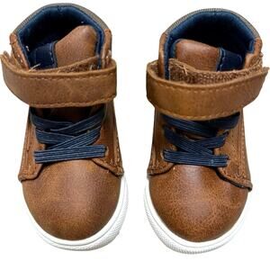 Baby Boys Casual Brown High Top Sneakers Wonder Nation Boots New Shoes
